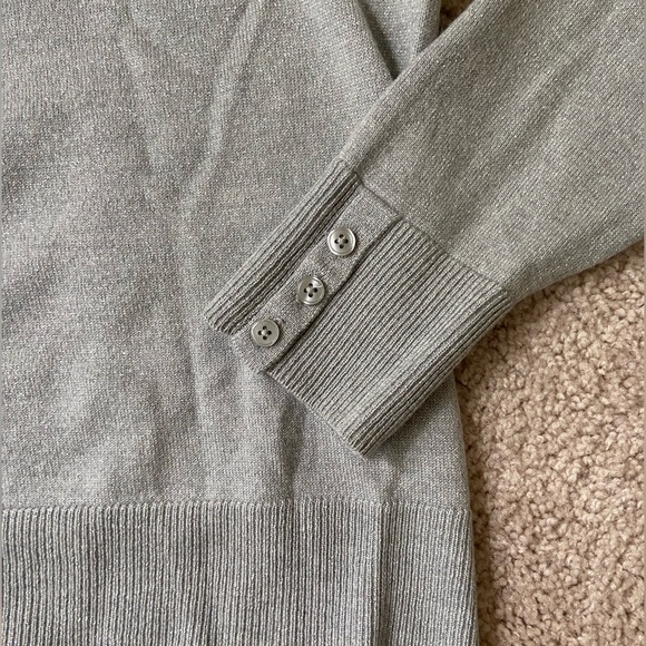 Talbots Merino Wool Turtleneck Sweater, Silver, Size M - Picture 2 of 6